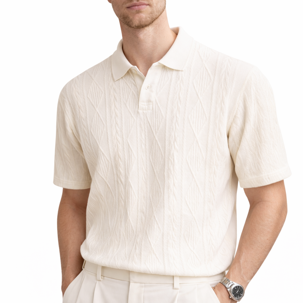 Textured Knit Polo Shirt