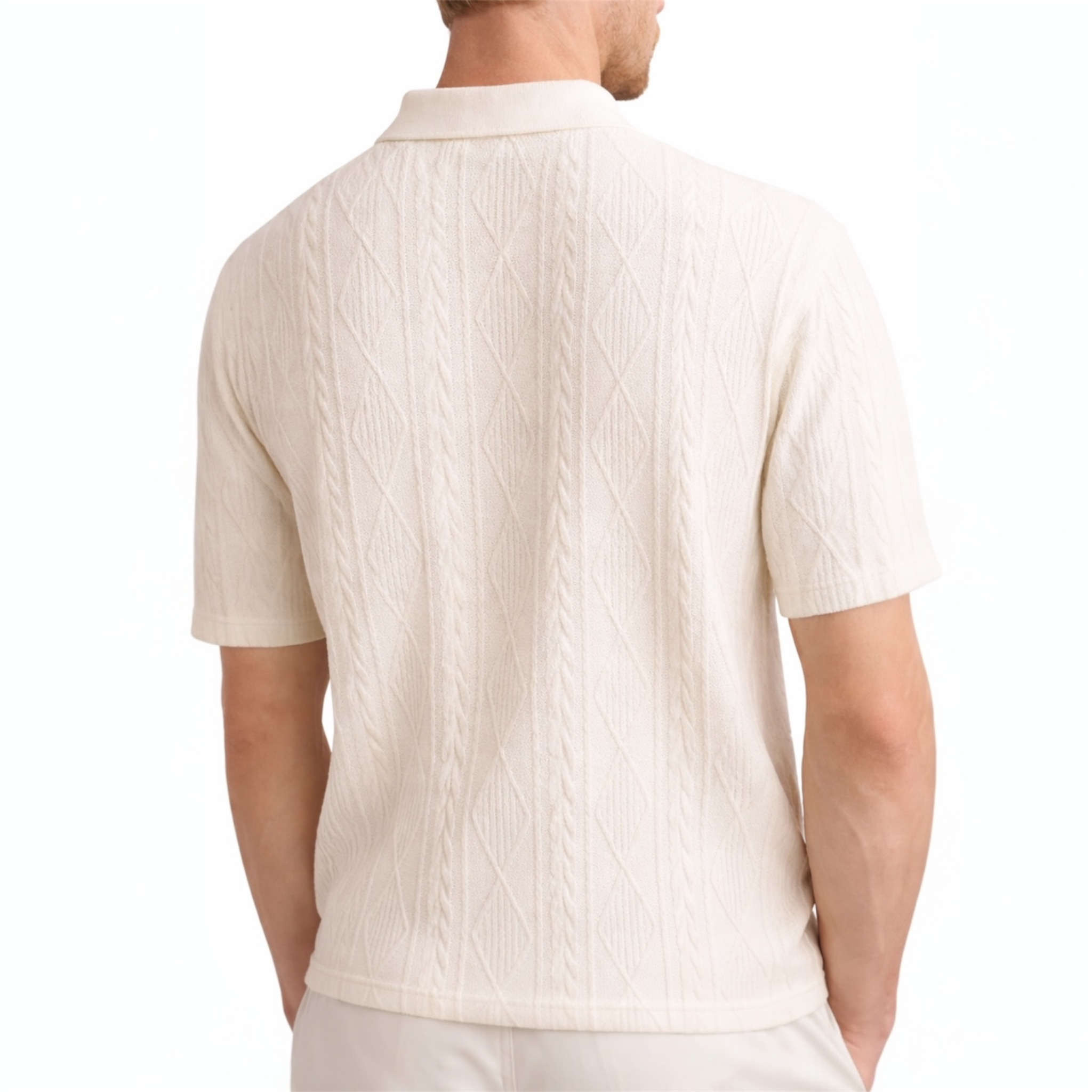 Textured Knit Polo Shirt