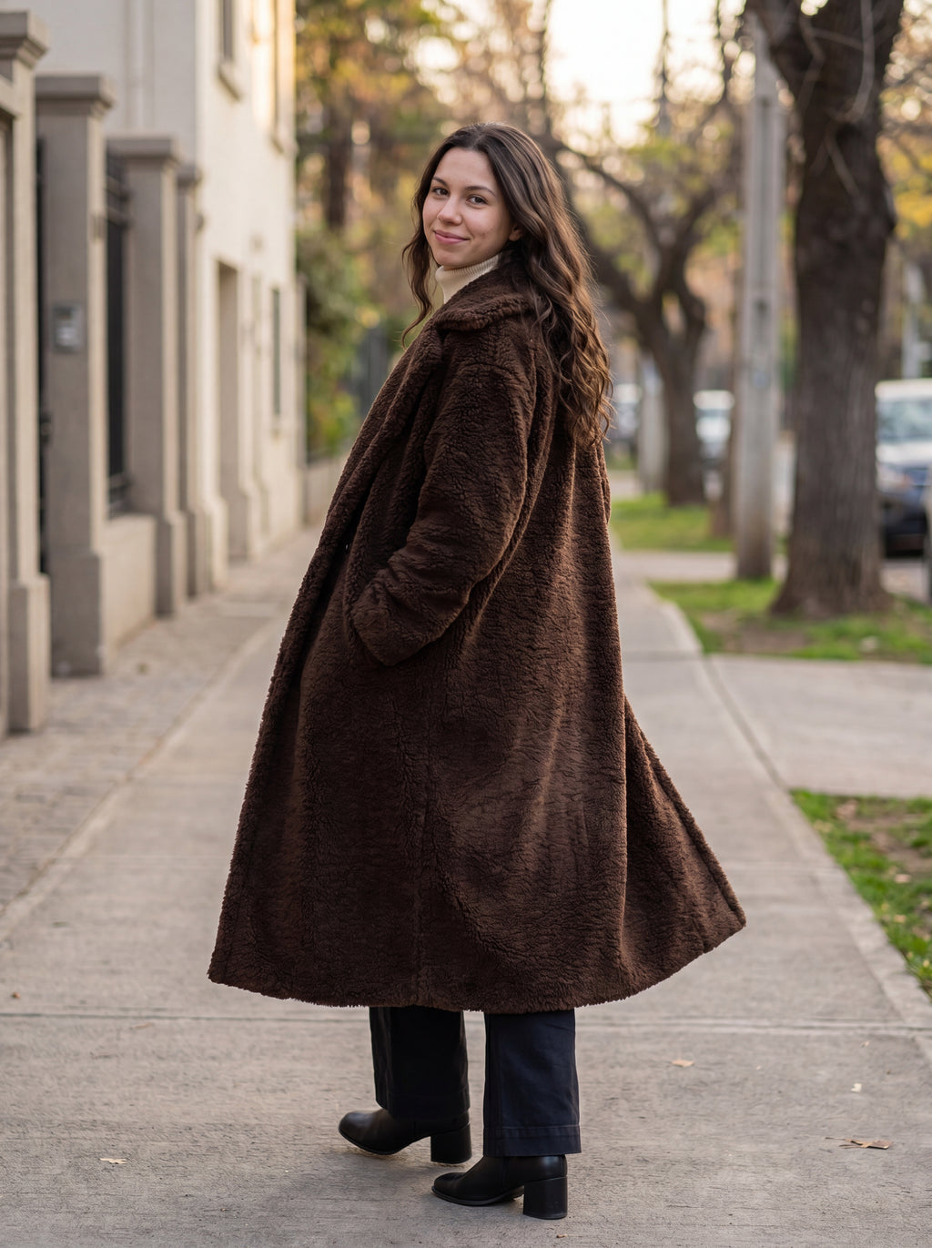 Alma Teddy Coat Chocolate