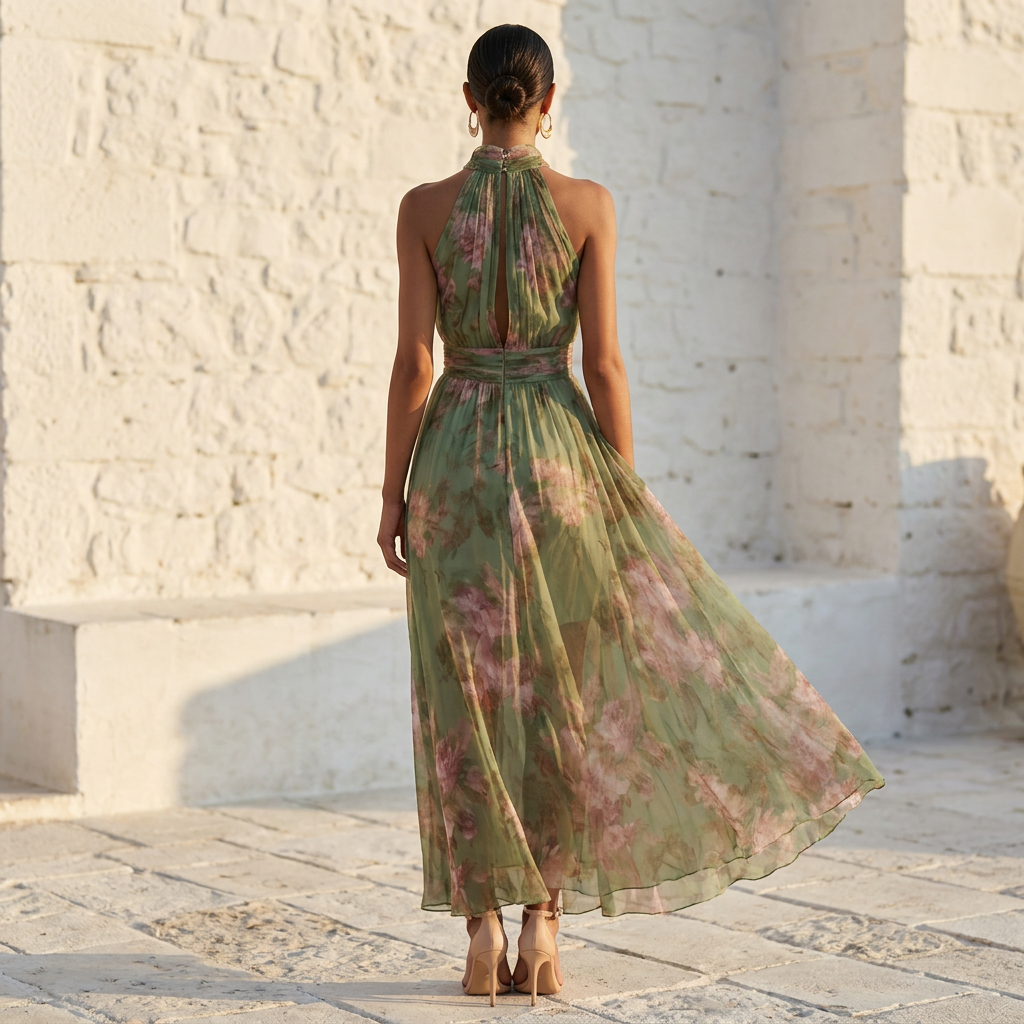 AURORA | Elegante Vestido Largo Floral  que Favorece la Silueta
