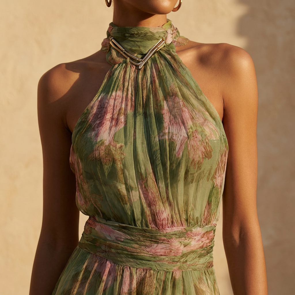 AURORA | Elegante Vestido Largo Floral  que Favorece la Silueta